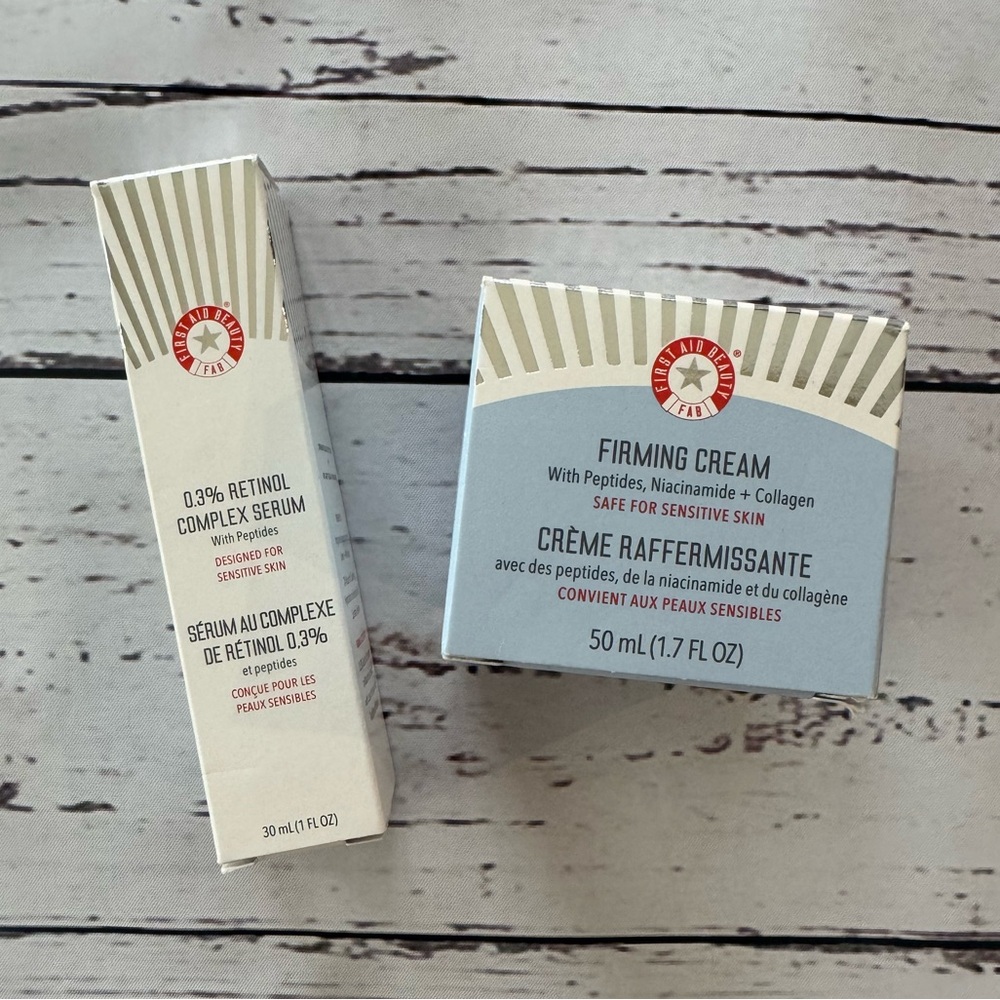 NIB First Aid Beauty Firming Cream and 0.3% Retinol Complex Serum Set